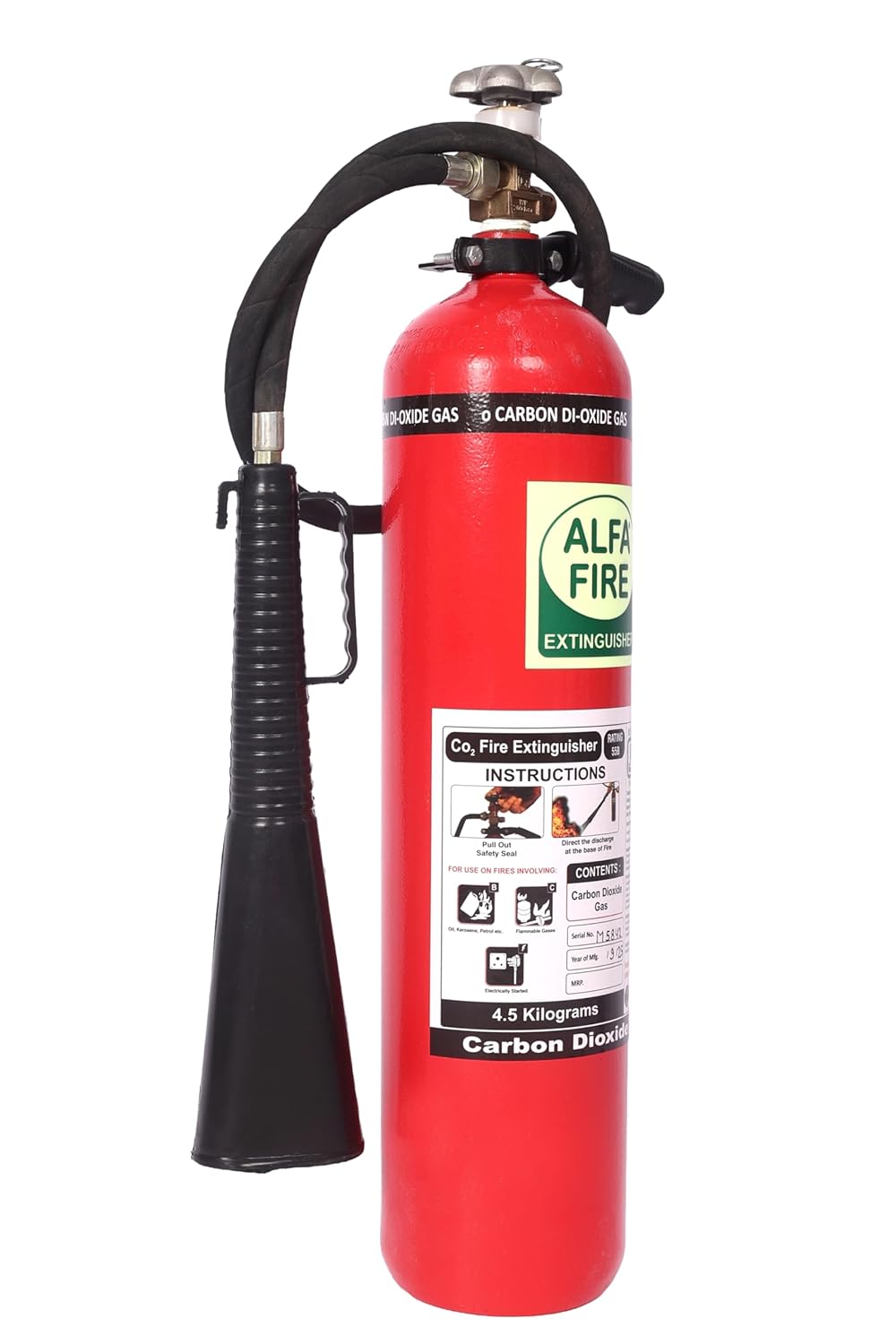 CO₂ Fire Extinguisher – Refillable | ISI Marked | 5-Year Content Expiry | Best for Electrical Fires & Offices
