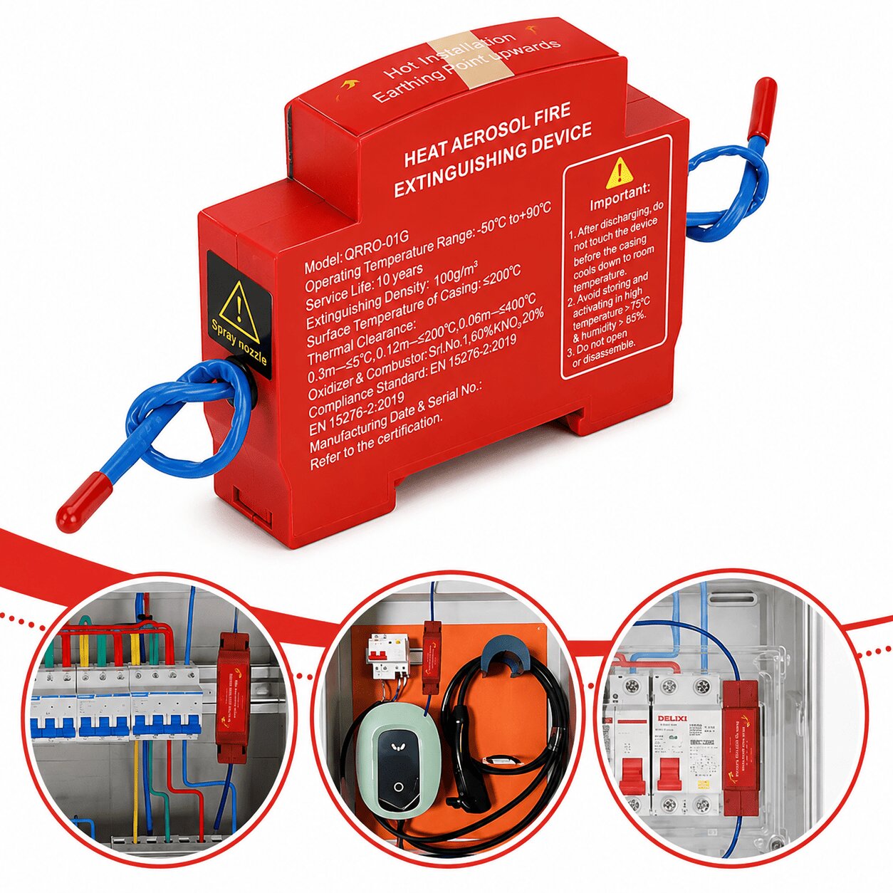 Automatic Aerosol Fire Suppression Device | Heat Activated Fire Extinguisher for Electrical Panels, Server Racks & Battery Cabinets