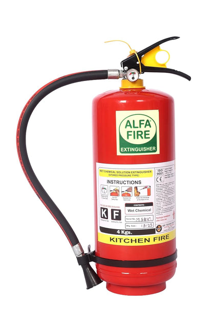 Alfa Fire Kitchen Fire Extinguisher – Wet Chemical – Mild Steel Body – Refillable – 3-Year Content Expiry – 2L, 4L, 6L Variants | Ideal for Oil & Grease Fires (Copy)