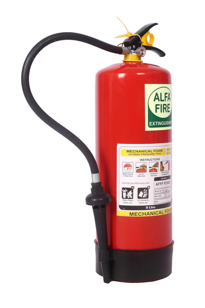 Alfa Fire 9L AFFF Foam Fire Extinguisher – 3-Year Content Expiry – Refillable – BIS Certified – Mild Steel Body – Class A & B Fires | Petrol, Oil, Wood, Plastic Fire Safety